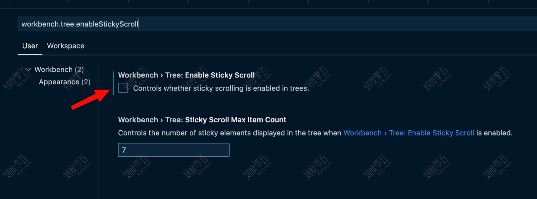 Check workbench.tree.enableStickyScroll