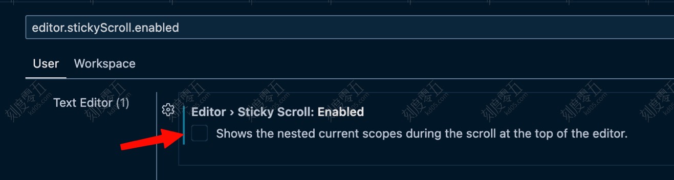 Check editor.stickyScroll.enabled