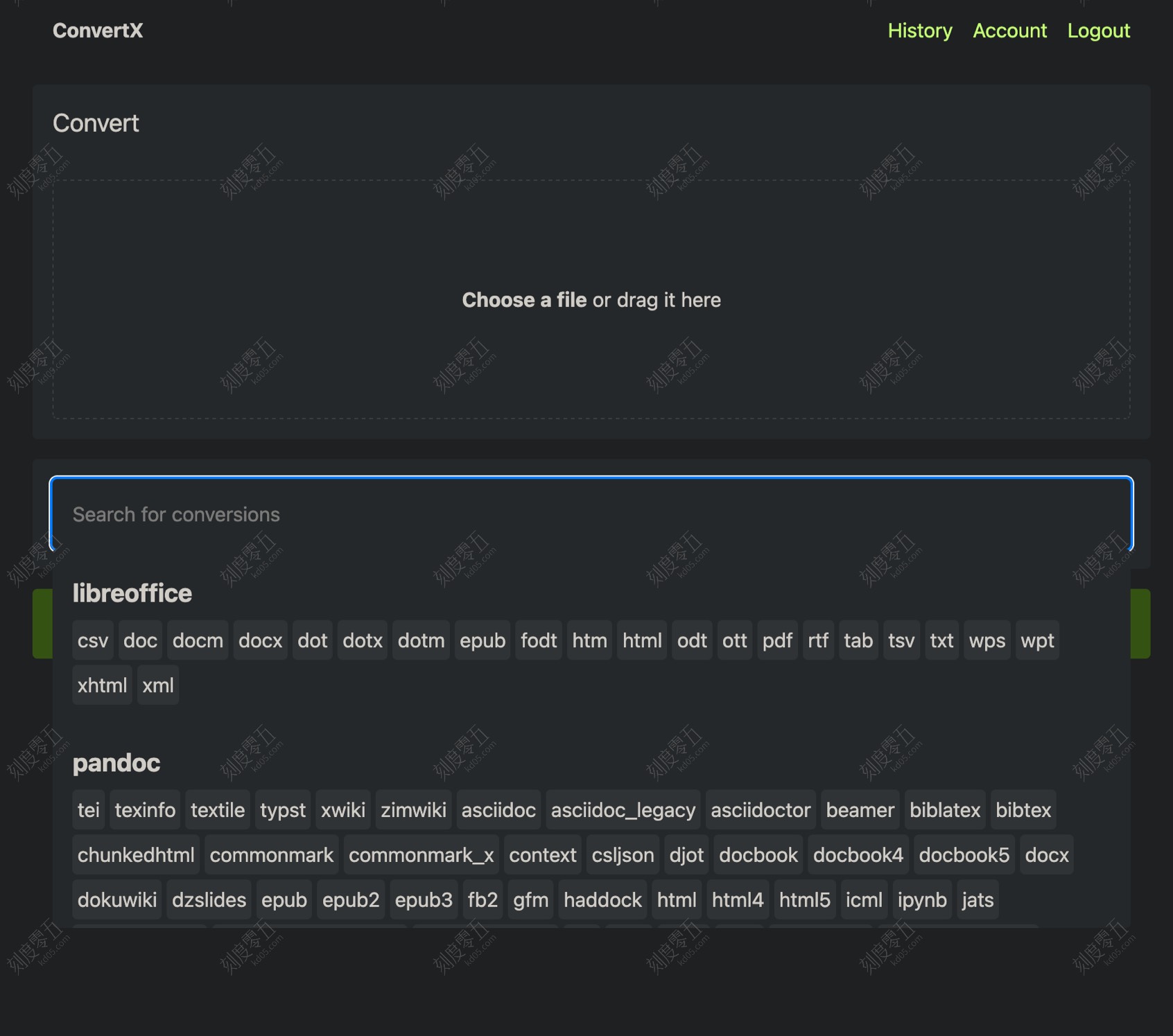 Minimalist interface, supporting over 1,000 formats