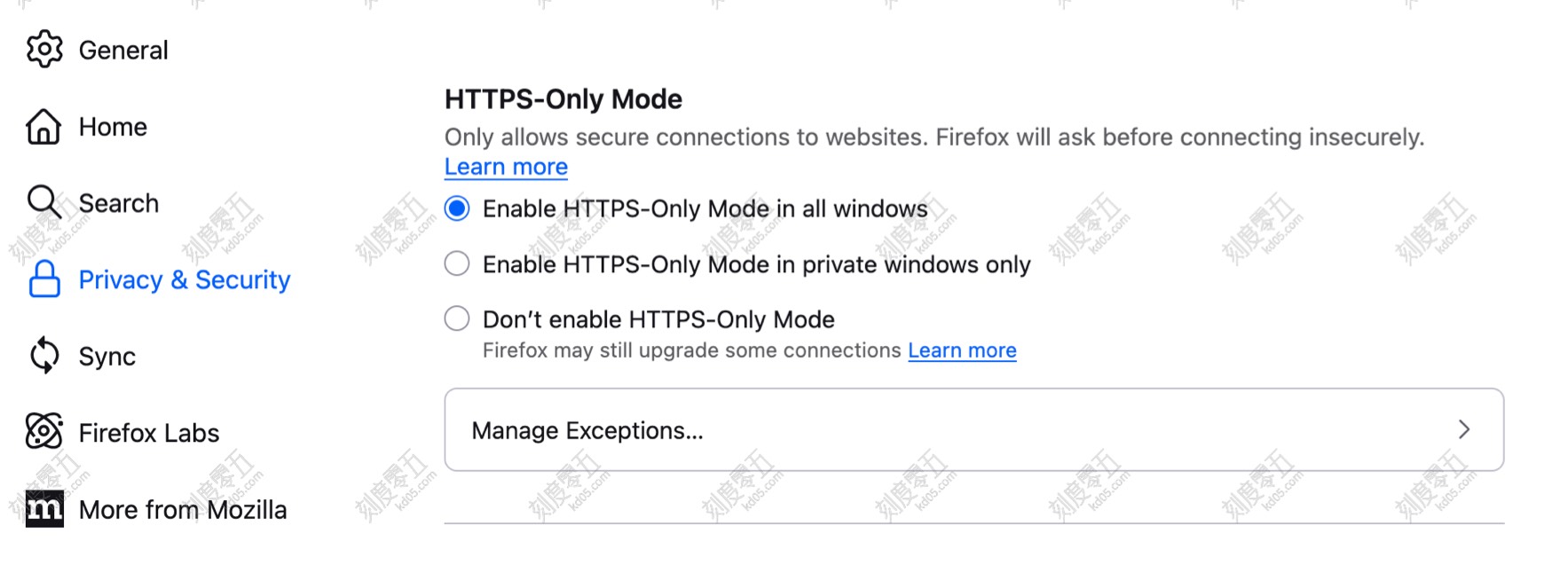 HTTPS-Only Mode